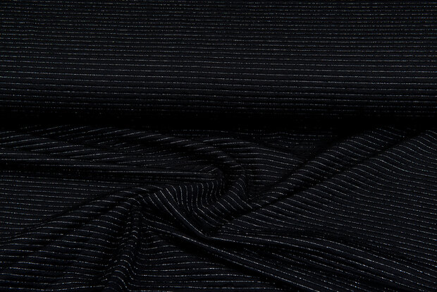 Viskose glitzer stripes schwarz