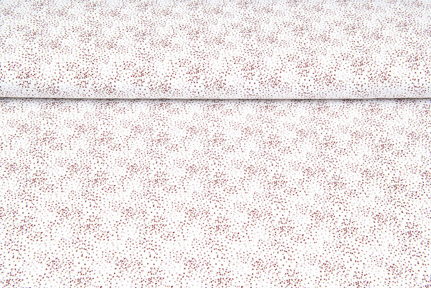 Katoenen Tricot bedrukt little dots roestrood
