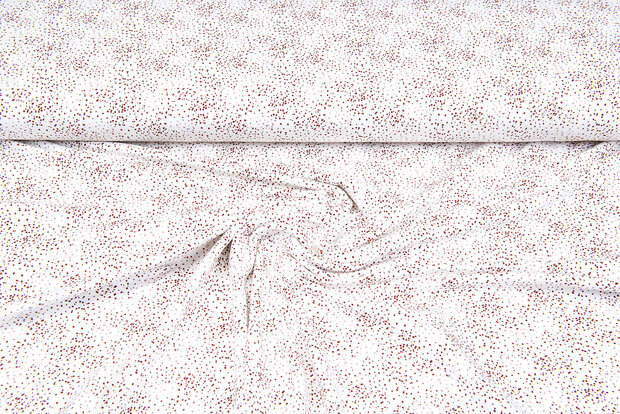 Katoenen Tricot bedrukt little dots roestrood