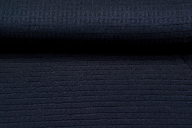 Gebreide Jacquard stof wafel zwart