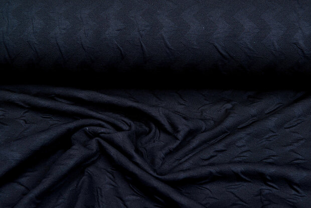 Gebreide Jacquard stof zigzag zwart