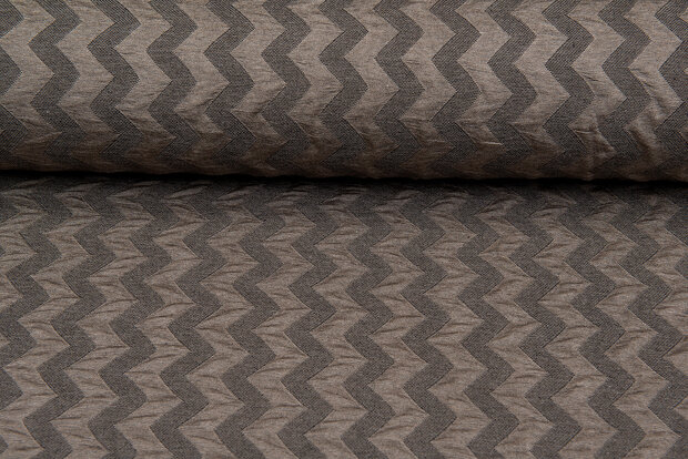 Gebreide Jacquard stof zigzag brons