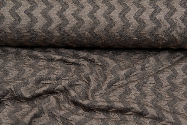 Gebreide Jacquard stof zigzag brons