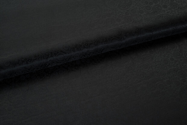 Voeringstof jacquard small Paisley VO101 zwart