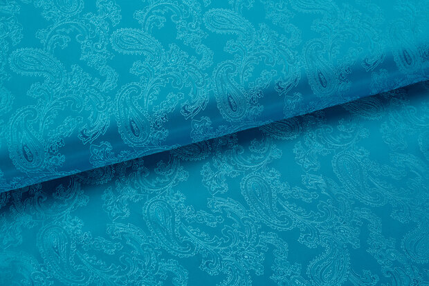 Voeringstof jacquard Paisley VO73 aqua