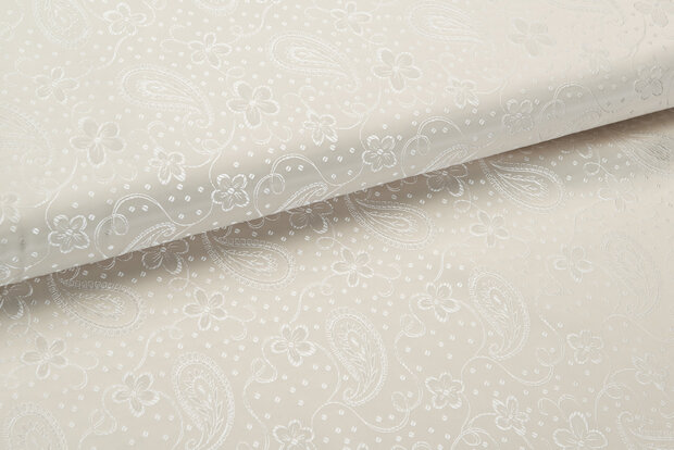 Voeringstof jacquard Paisley Flower VO40 beige