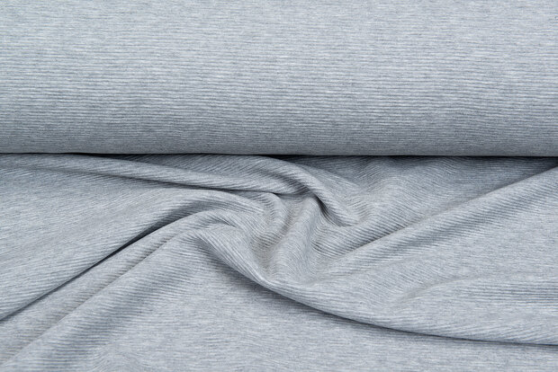 Ottoman Rib jersey lichtgrijs melange