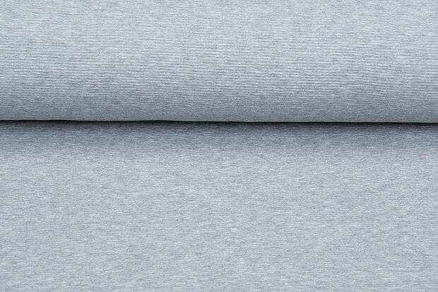 Ottoman Rib jersey lichtgrijs melange
