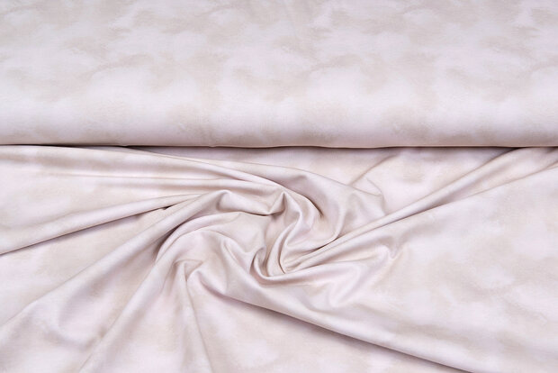 Katoenen Tricot digitaal bedrukt melange zand-beige