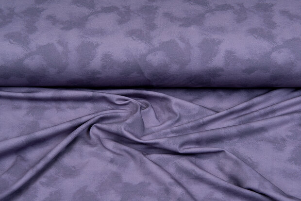 Katoenen Tricot digitaal bedrukt melange paars