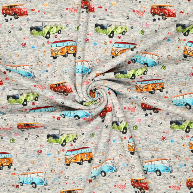 Alpenfleece bedrukt retro vans grijs