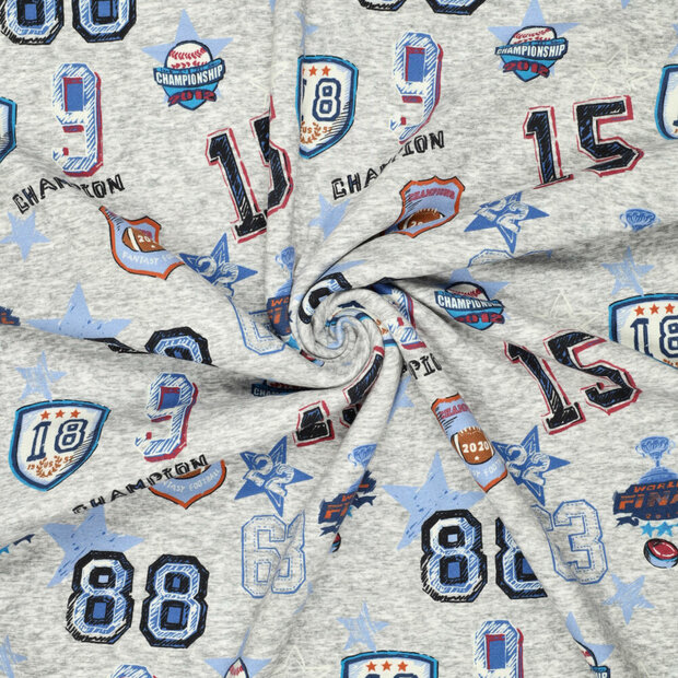 Alpenfleece bedrukt champions football grijs