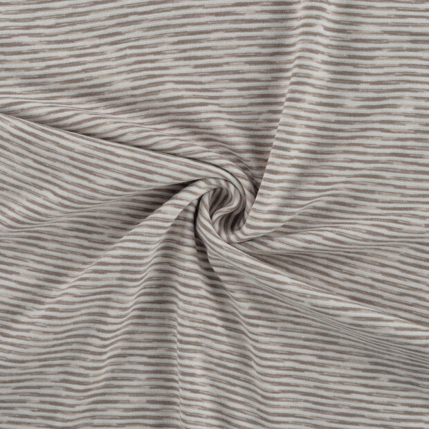 Boordstof stripes melange bruin