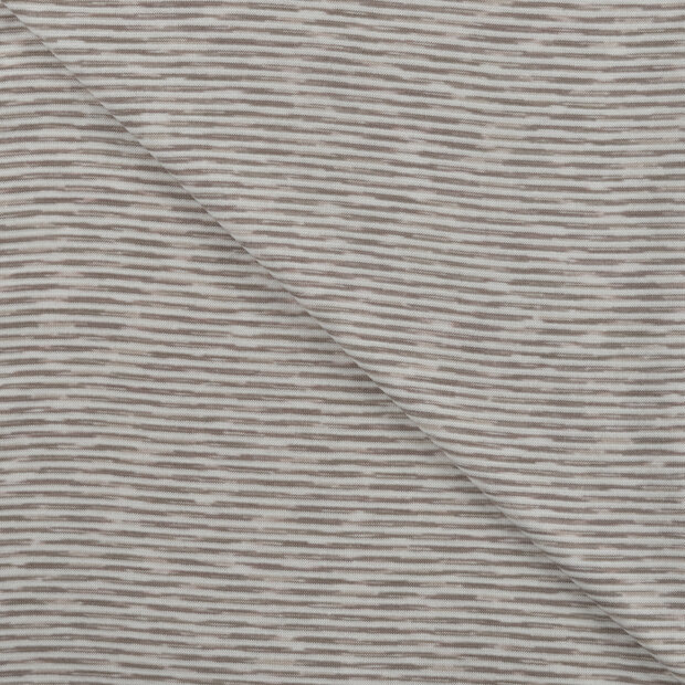 Boordstof stripes melange bruin