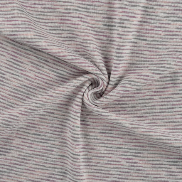 Boordstof stripes melange oudroze
