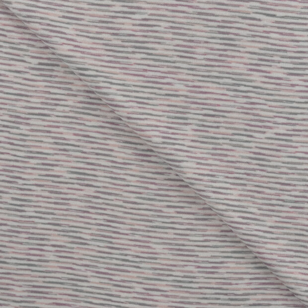 Boordstof stripes melange oudroze