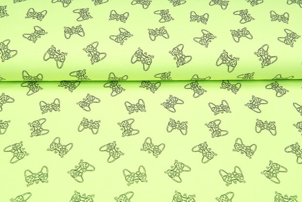 French terry bedruckt game controller neon lime