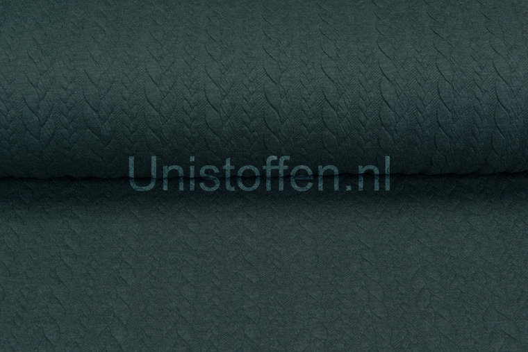 Gebreide kabel jacquard stof Donkergroen