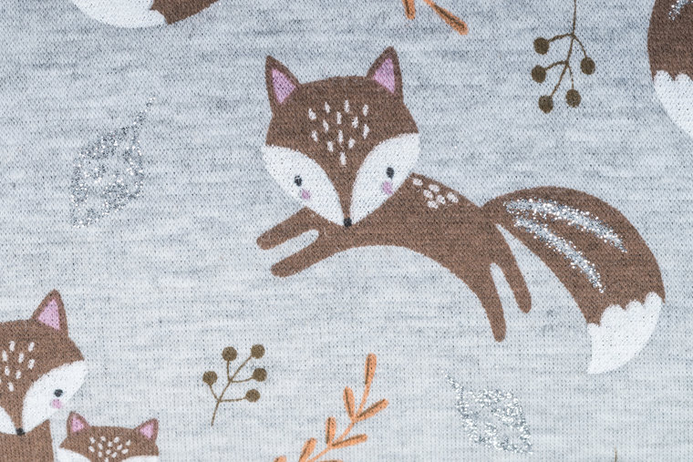 Alpenfleece bedrukt glitter AG65 Fam Fox