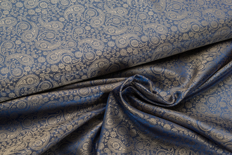 Voeringstof jacquard small Paisley VO94 paars-rosegoud