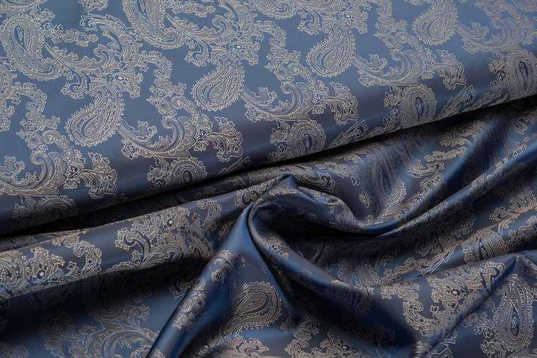 Voeringstof jacquard Paisley VO87 paars-rosegoud