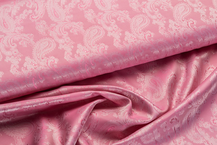 Voeringstof jacquard Paisley VO51 roze