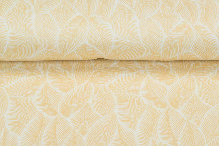 Katoenen Mousseline bedrukt palm leaf