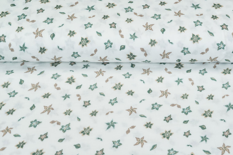 Katoenen Mousseline bedrukt glad star anise