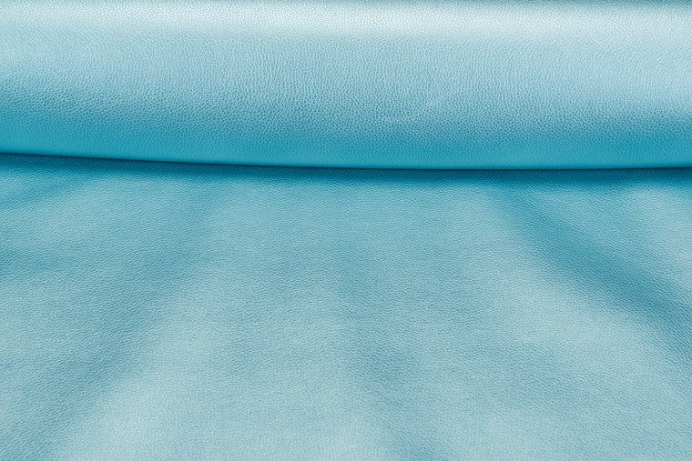 Kunstleer metallic aqua blauw