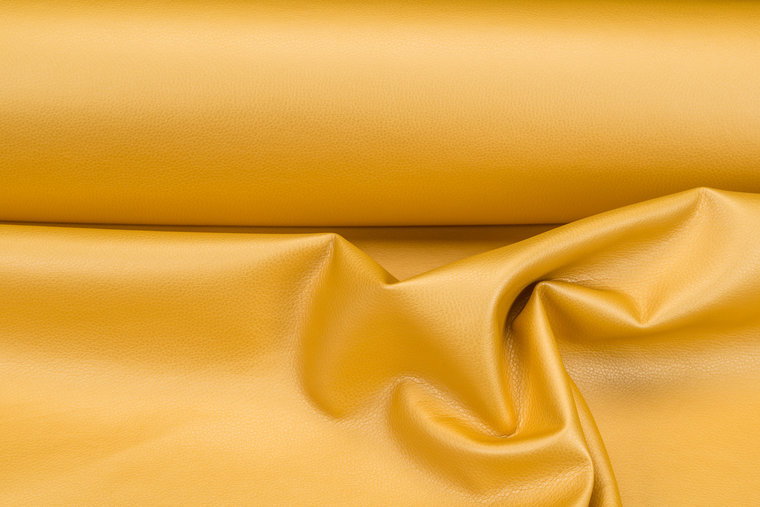Kunstleer metallic pastel geel