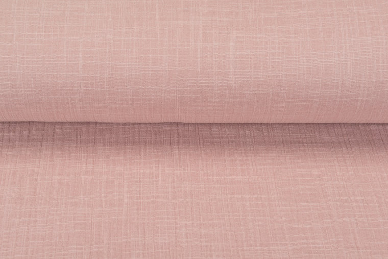 Katoenen Mousseline linnen look oud roze