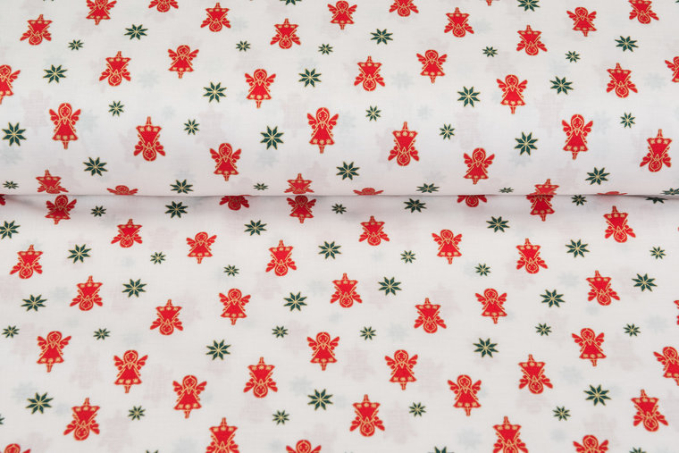 Katoen Poplin bedrukt kerst JS360