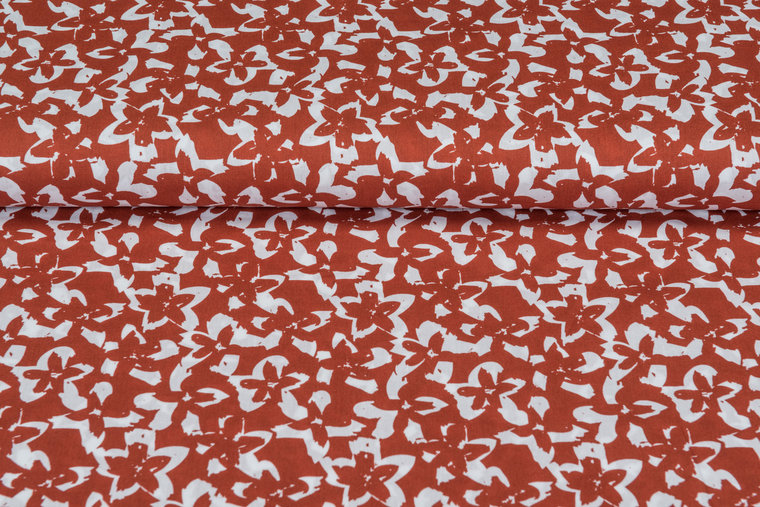 Katoen Poplin bedrukt flower JS258