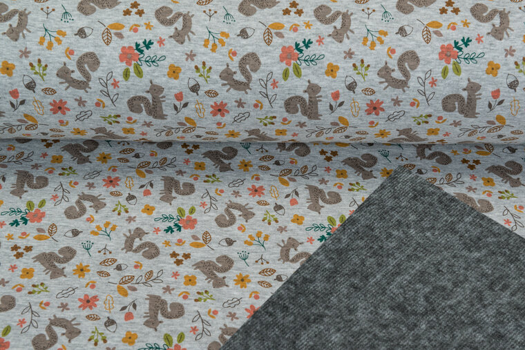 Alpenfleece bedrukt NA643 Forrest Squirrels