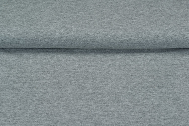 Katoenen Tricot uni grijs melee