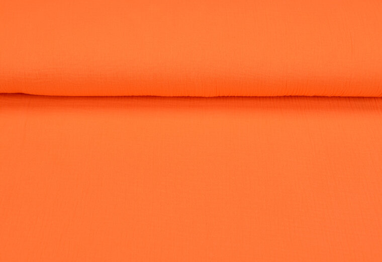 Katoenen mousseline uni feloranje