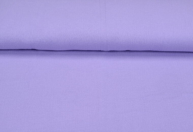 Katoenen mousseline uni lila
