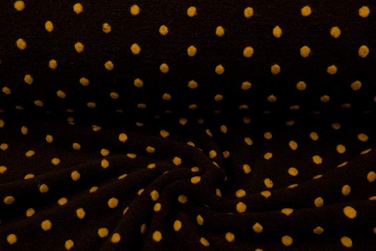 Boiled wool fluffy small dots bruin-oker