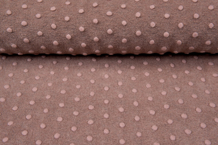 Boiled wool fluffy effen dots pastel roze