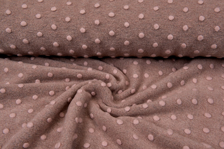 Boiled wool fluffy effen dots pastel roze