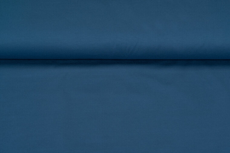 Katoenen Tricot uni metaal blauw