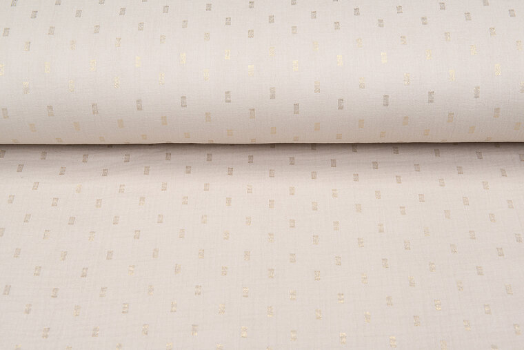 Katoenen mousseline bedrukt Foil Rectangle zand-goud