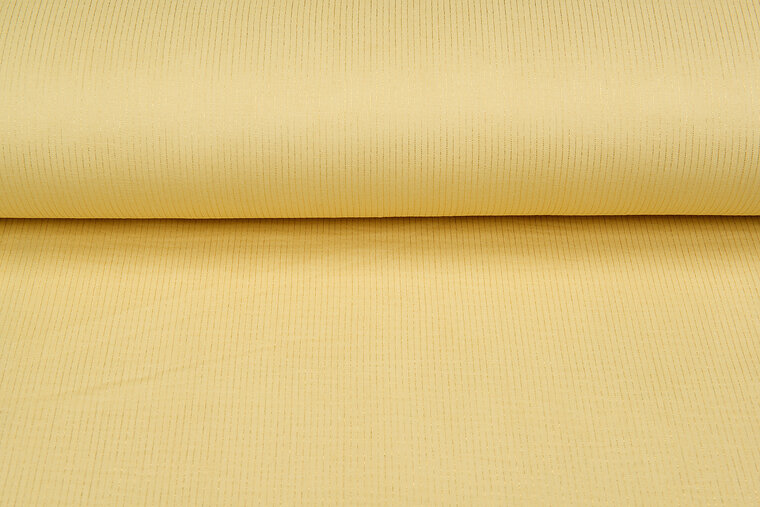 Katoenen mousseline bedrukt Foil Stripes geel-goud