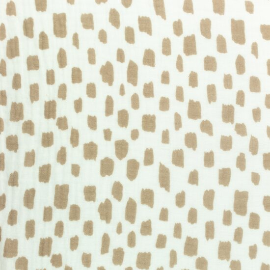 Katoenen Mousseline bedrukt glad Brush Pattern zand