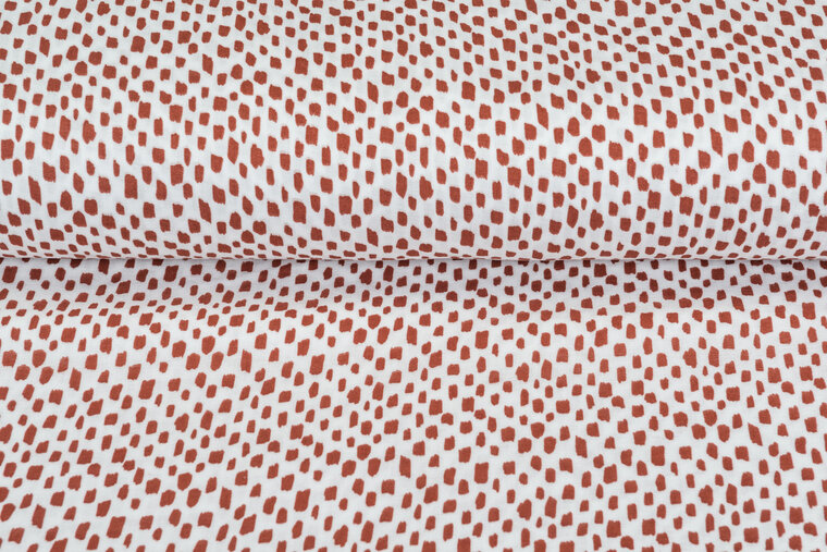 Katoenen Mousseline bedrukt glad small brush dot MH182