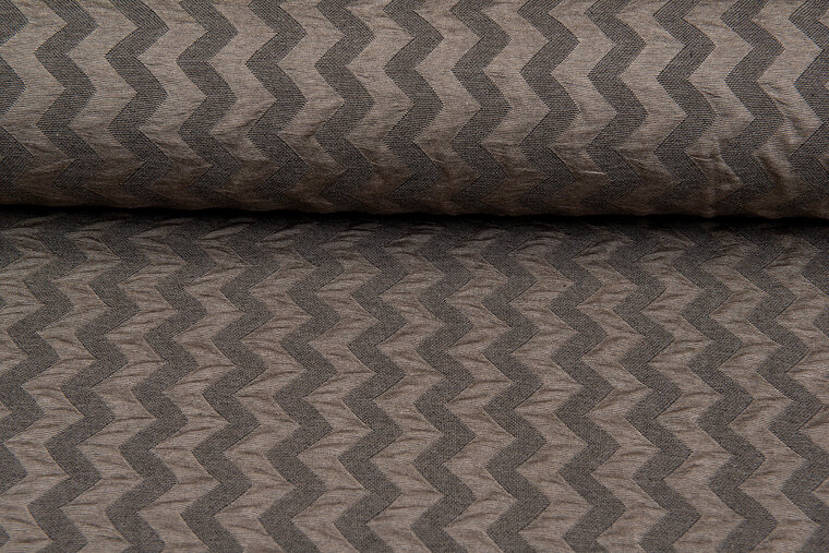 Gebreide stof zigzag brons