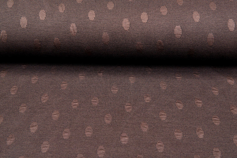 Gebreide stof dots bruin