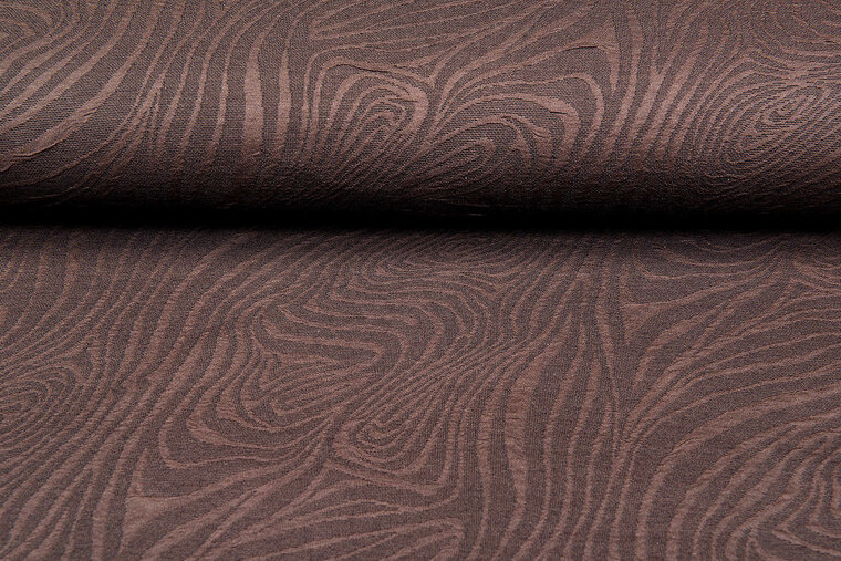 Gebreide stof retro stripes bruin