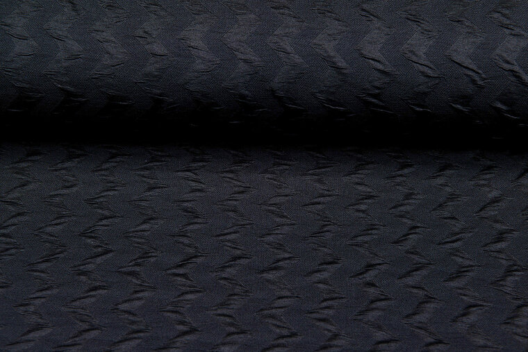 Gebreide stof zigzag zwart