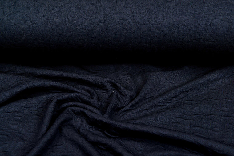 Gebreide stof retro twill zwart